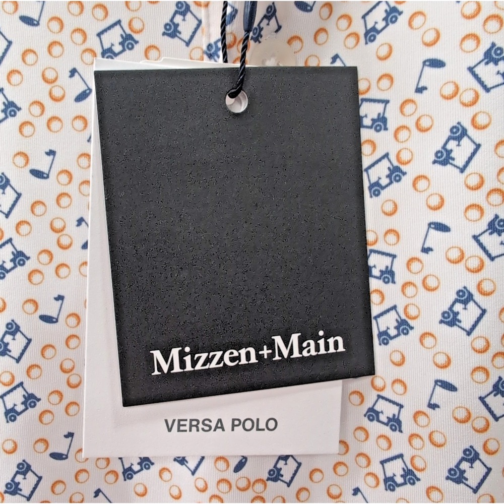 NEW Mizzen+Main Versa Polo Shirt Trim Mens XXL White/Blue/Orange Golf Cart NWT - Picture 9 of 10